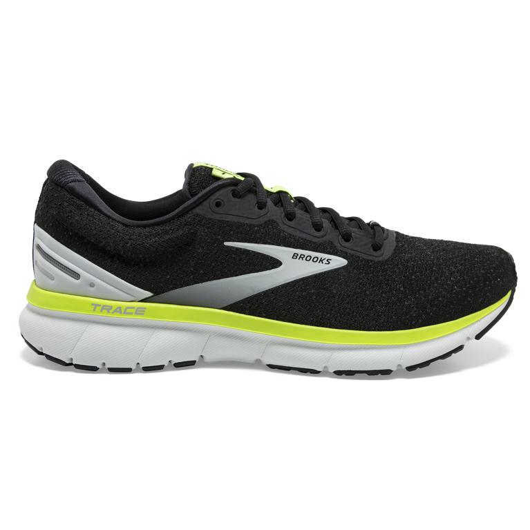 Brooks Trace Adaptive Road Running Shoes - Men's - Black/Grey/Nightlife/Green Yellow (67513-CIMP)